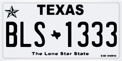 TX license plate BLS1333