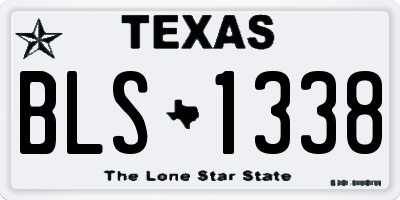 TX license plate BLS1338