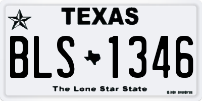 TX license plate BLS1346