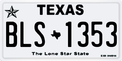 TX license plate BLS1353