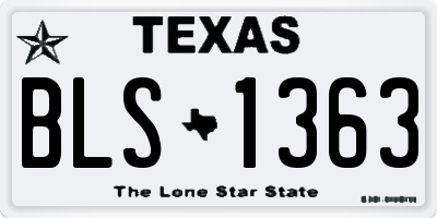 TX license plate BLS1363
