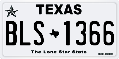 TX license plate BLS1366
