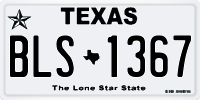 TX license plate BLS1367
