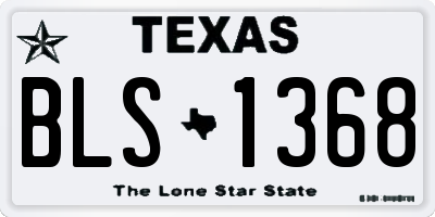 TX license plate BLS1368