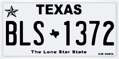TX license plate BLS1372