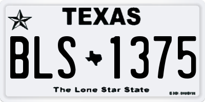 TX license plate BLS1375