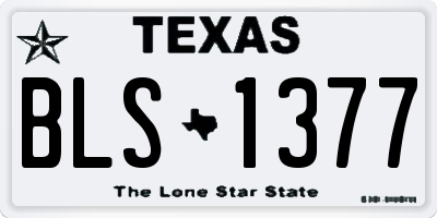 TX license plate BLS1377