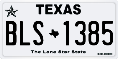 TX license plate BLS1385