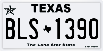 TX license plate BLS1390