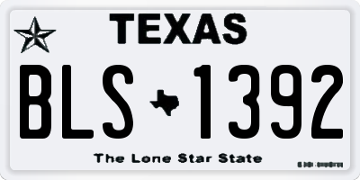 TX license plate BLS1392
