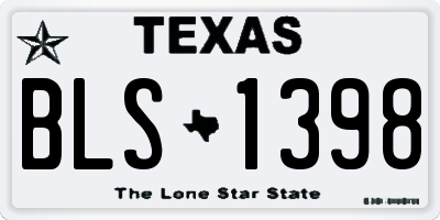 TX license plate BLS1398