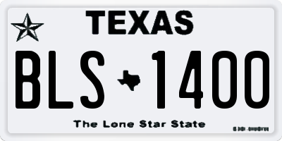 TX license plate BLS1400