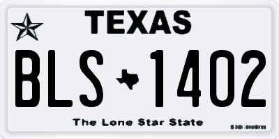 TX license plate BLS1402
