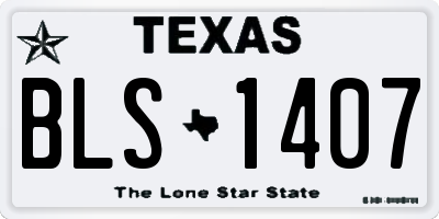 TX license plate BLS1407