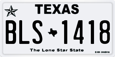 TX license plate BLS1418
