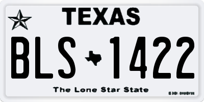 TX license plate BLS1422