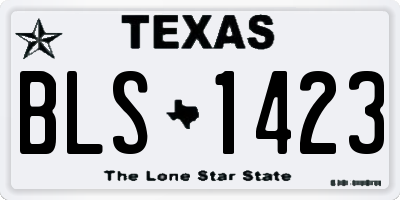 TX license plate BLS1423