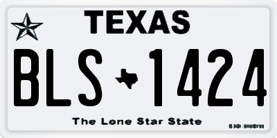 TX license plate BLS1424