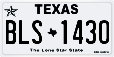 TX license plate BLS1430