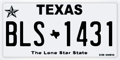 TX license plate BLS1431