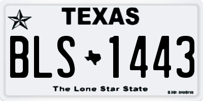 TX license plate BLS1443