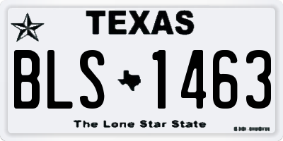 TX license plate BLS1463