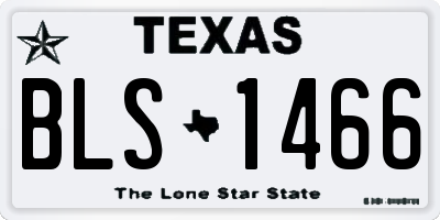 TX license plate BLS1466