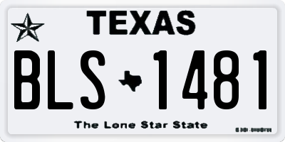 TX license plate BLS1481