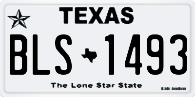 TX license plate BLS1493