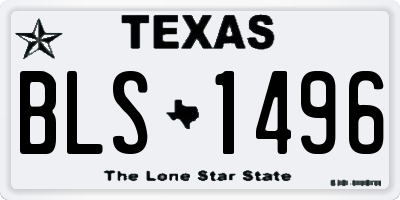 TX license plate BLS1496