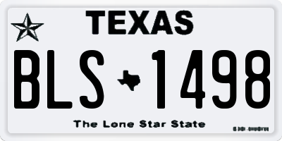 TX license plate BLS1498