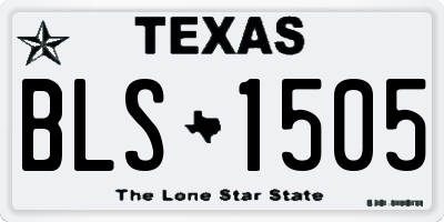 TX license plate BLS1505