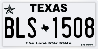 TX license plate BLS1508