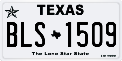 TX license plate BLS1509