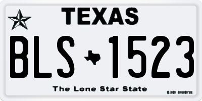 TX license plate BLS1523