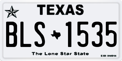 TX license plate BLS1535