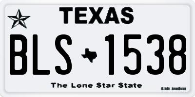 TX license plate BLS1538
