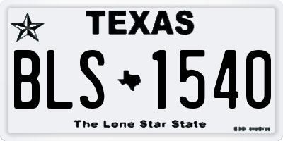 TX license plate BLS1540