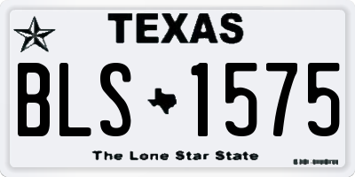 TX license plate BLS1575