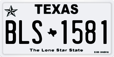 TX license plate BLS1581