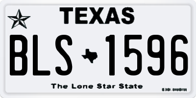 TX license plate BLS1596