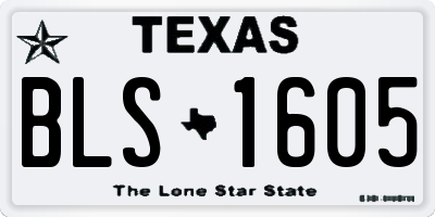 TX license plate BLS1605