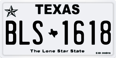 TX license plate BLS1618