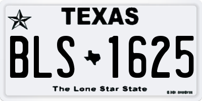TX license plate BLS1625