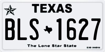 TX license plate BLS1627