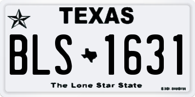 TX license plate BLS1631