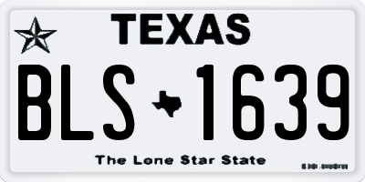 TX license plate BLS1639