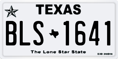 TX license plate BLS1641