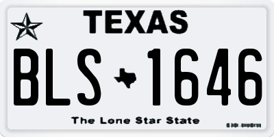 TX license plate BLS1646