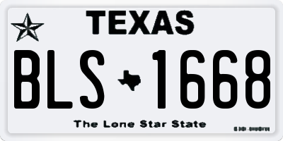TX license plate BLS1668